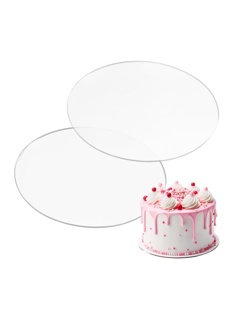 TPGP Acrylic Cake Disc, 6.25 Inch 2 Pack - Round Acrylic Cake Disc Set, Acrylic Disk for Cake Decorating, 1/8in Thick - Image 1