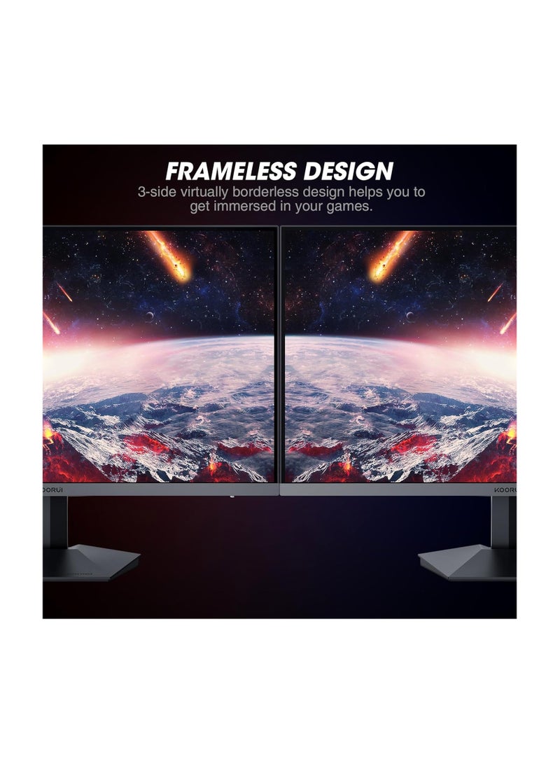 KOORUI Monitor Gaming, 24 Inch Computer Screen HDMI, 165Hz, 1080p, 1ms, IPS, FreeSync, Compatible G-sync, Tilt Adjustable, Eye Care, VESA Wall Mountable (FHD 1920x1080, DisplayPort) Black - Image 4