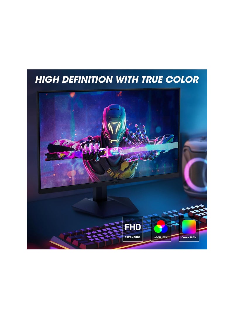 KOORUI Monitor Gaming, 24 Inch Computer Screen HDMI, 165Hz, 1080p, 1ms, IPS, FreeSync, Compatible G-sync, Tilt Adjustable, Eye Care, VESA Wall Mountable (FHD 1920x1080, DisplayPort) Black - Image 2