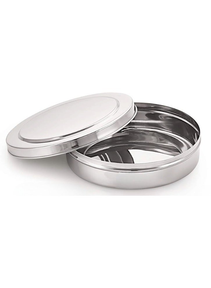 Ayda طقم صينية بسابوسة من 3 قطع من الفولاذ المقاوم للصدأ مع غطاء فضي 18.5 سم - Image 2