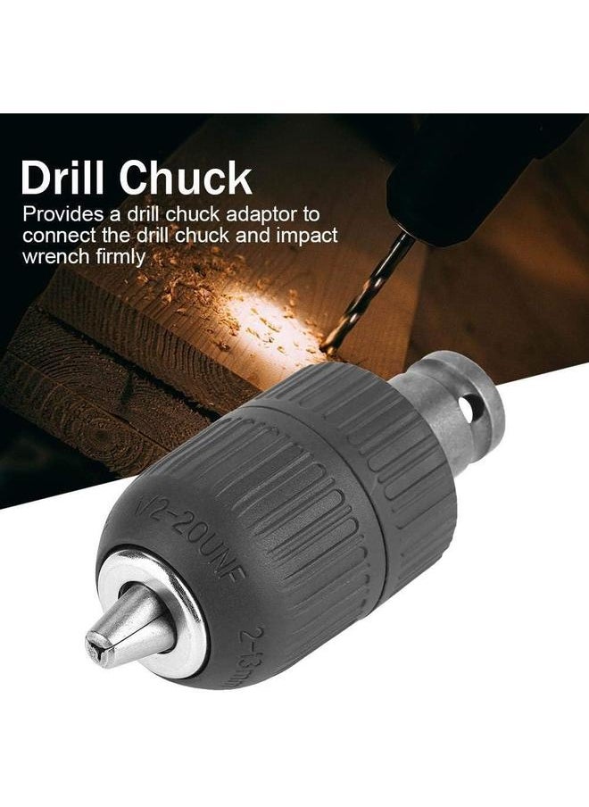 yongsheng - Impact Wrench Drill Chuck 2-13mm Keyless Drill Chuck 1/2"-20UNF with 1/2 Chuck Adaptor for Impact Wrench Conversion Quick Change - Image 1