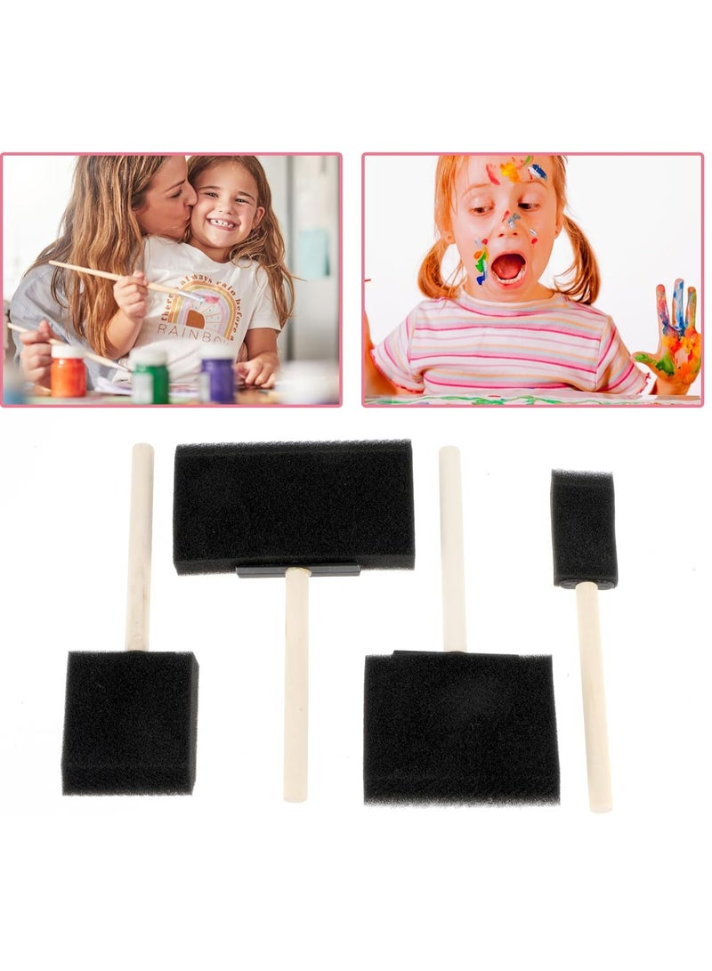 Oasisgalore 4 Pcs Sponge Foam Paint Brush Set with Wooden Handles, 4 Sizes for DIY Crafts  - Image 5