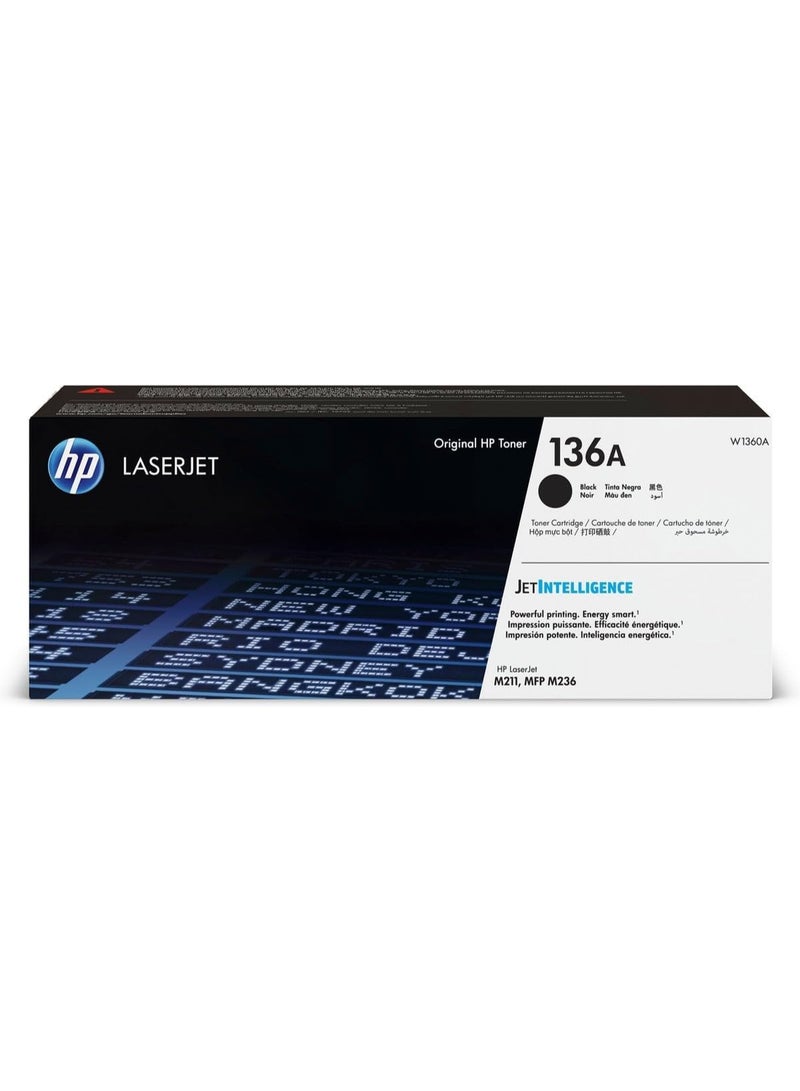 HP Toner HP 136A Black Original Laser Toner Cartridge | W1360A | Compatible with HP Laser MFP 136, 137 & 138 Series Printers | High Quality Sharp Black Prints - Image 1