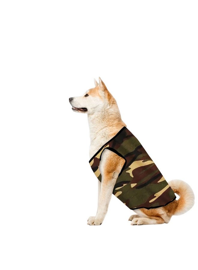 Western Era Summer Dog/Puppy Adorable Sleeveless Cotton T-Shirt - Fashionable & Breathable Apparel For Your Pet (Army Green) (Xxxlarge-30Inch) - Image 1