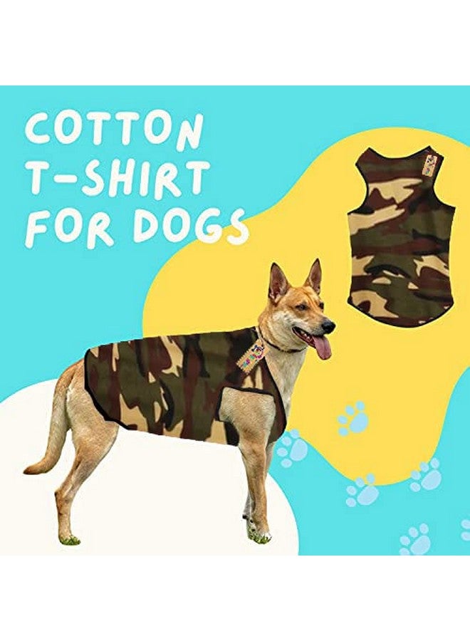 Western Era Summer Dog/Puppy Adorable Sleeveless Cotton T-Shirt - Fashionable & Breathable Apparel For Your Pet (Army Green) (Xxxlarge-30Inch) - Image 3