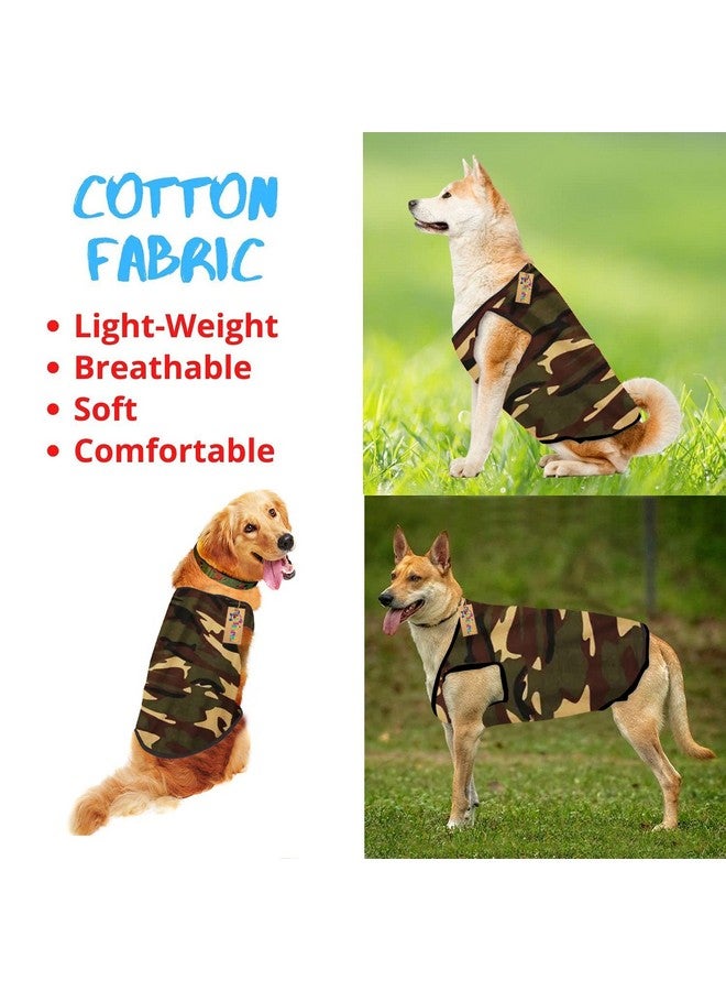 Western Era Summer Dog/Puppy Adorable Sleeveless Cotton T-Shirt - Fashionable & Breathable Apparel For Your Pet (Army Green) (Xxxlarge-30Inch) - Image 4
