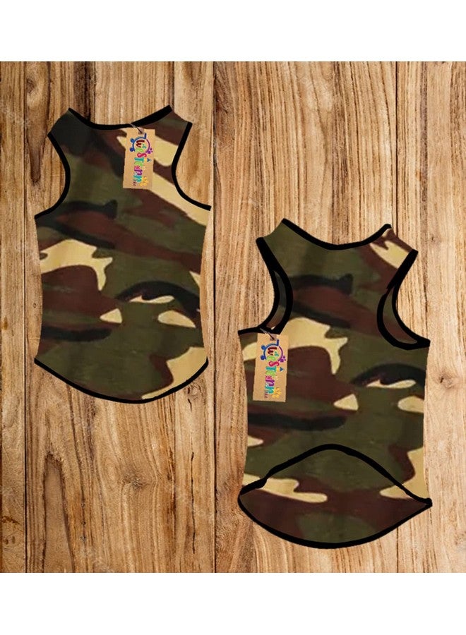 Western Era Summer Dog/Puppy Adorable Sleeveless Cotton T-Shirt - Fashionable & Breathable Apparel For Your Pet (Army Green) (Xxxlarge-30Inch) - Image 5