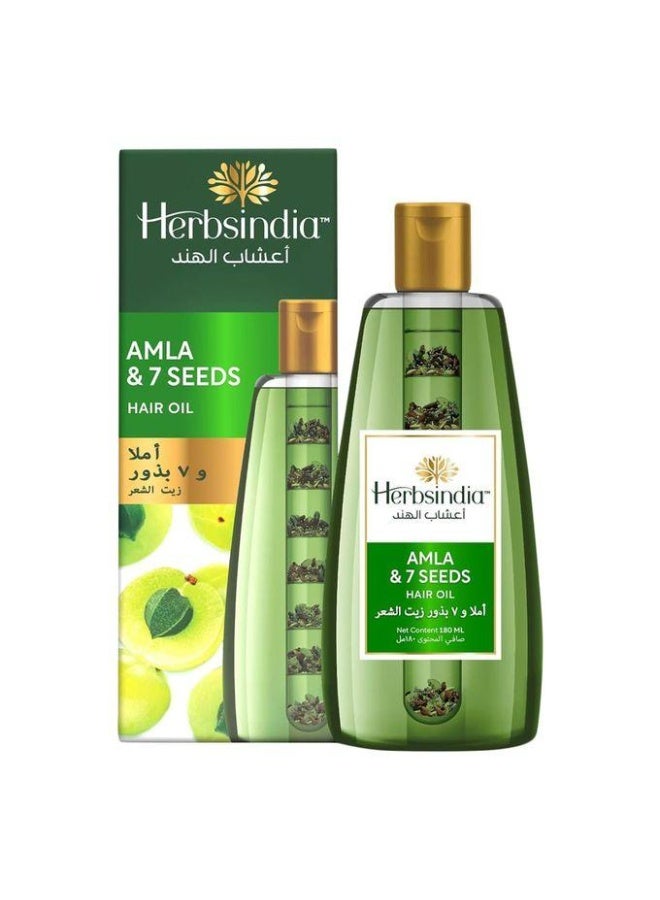 Herbsindia Hair Oil With Amla & 7 Seeds 180ML - Image 1