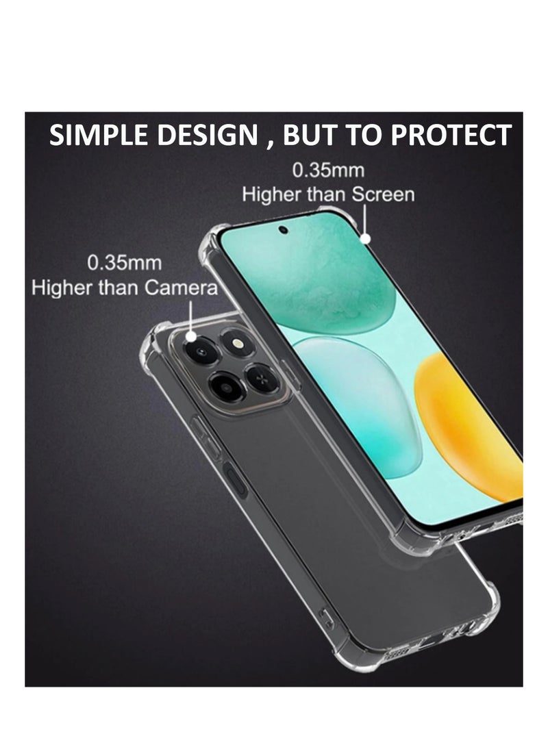GMATE Honor X6c - Ultra Clear Flexible Shockproof Silicone  Back Cover With Raised Edge Bumps Protection - Transparent - Image 3