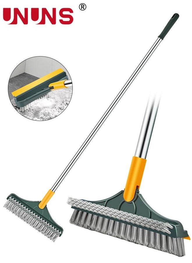 UNUNS - Floor Scrub Brush,3 in 1 Magic Broom Brush Floor Brush Scrubber With Long Handle,Premium 180 Degree Rotating Removable Crevice Cleaning Brush With Squeegee And Hair Removal Clip - Image 1