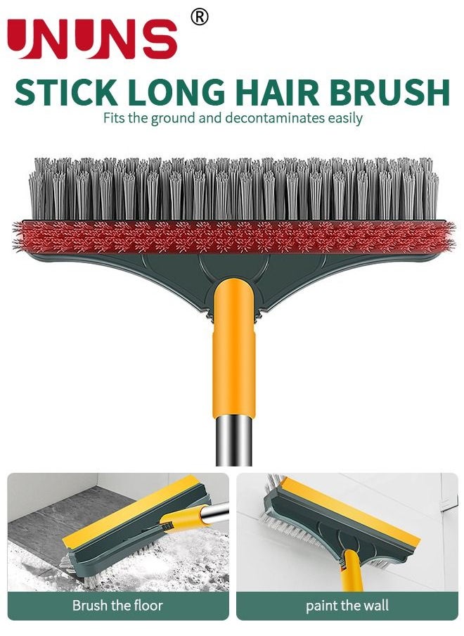 UNUNS - Floor Scrub Brush,3 in 1 Magic Broom Brush Floor Brush Scrubber With Long Handle,Premium 180 Degree Rotating Removable Crevice Cleaning Brush With Squeegee And Hair Removal Clip - Image 1