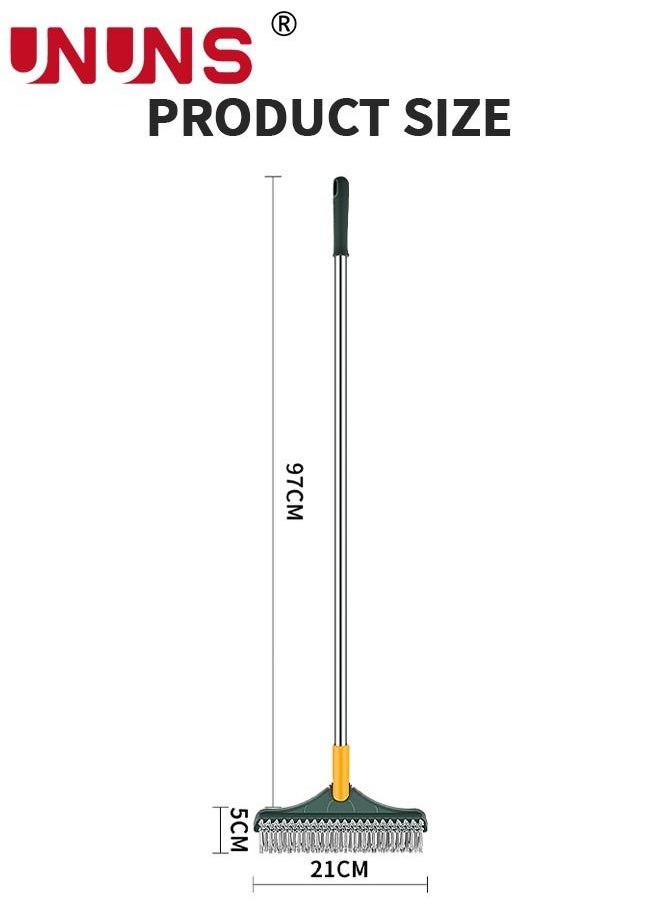 UNUNS - Floor Scrub Brush,3 in 1 Magic Broom Brush Floor Brush Scrubber With Long Handle,Premium 180 Degree Rotating Removable Crevice Cleaning Brush With Squeegee And Hair Removal Clip - Image 1