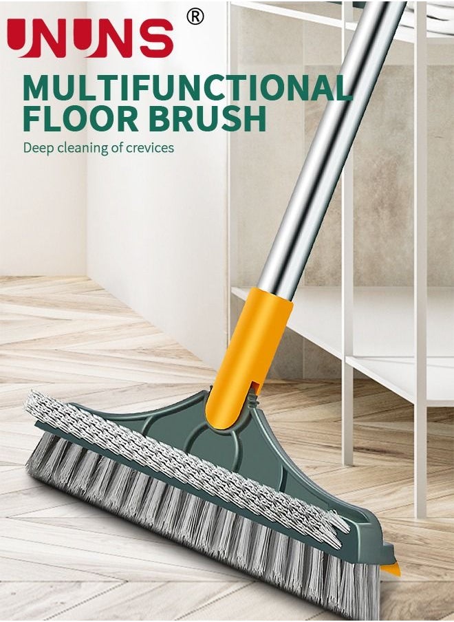UNUNS - Floor Scrub Brush,3 in 1 Magic Broom Brush Floor Brush Scrubber With Long Handle,Premium 180 Degree Rotating Removable Crevice Cleaning Brush With Squeegee And Hair Removal Clip - Image 1