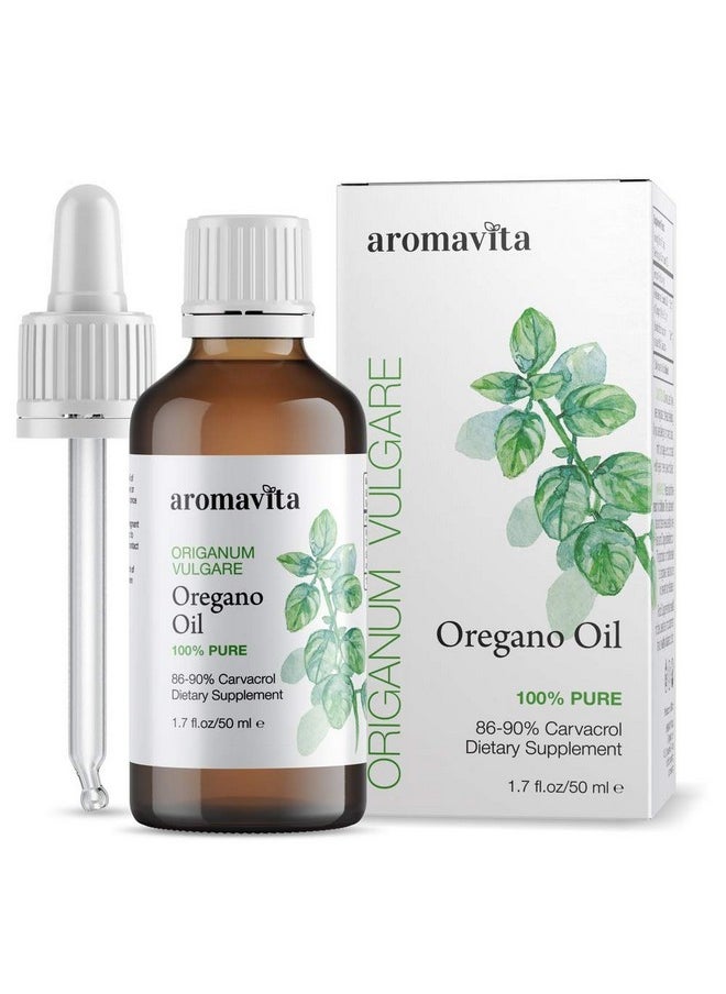 Aromavita - Essential Oil Of Oregano100% Pure Undiluted Non Gmo Extra Strength Organic Greek Oregano Oilover 86% Carvacrol Oregano Extract Liquid Nutritional Dietary Supplement 1.7 Fl.Oz/50Ml - Image 1