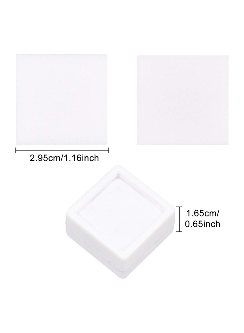 Luckam Mini Square Acrylic Jewelry Box 36 Pack White Gemstone Display Box Container with Clear Top Lids and Sponge for Festival Gems Coins Jewelry Packing - Image 4