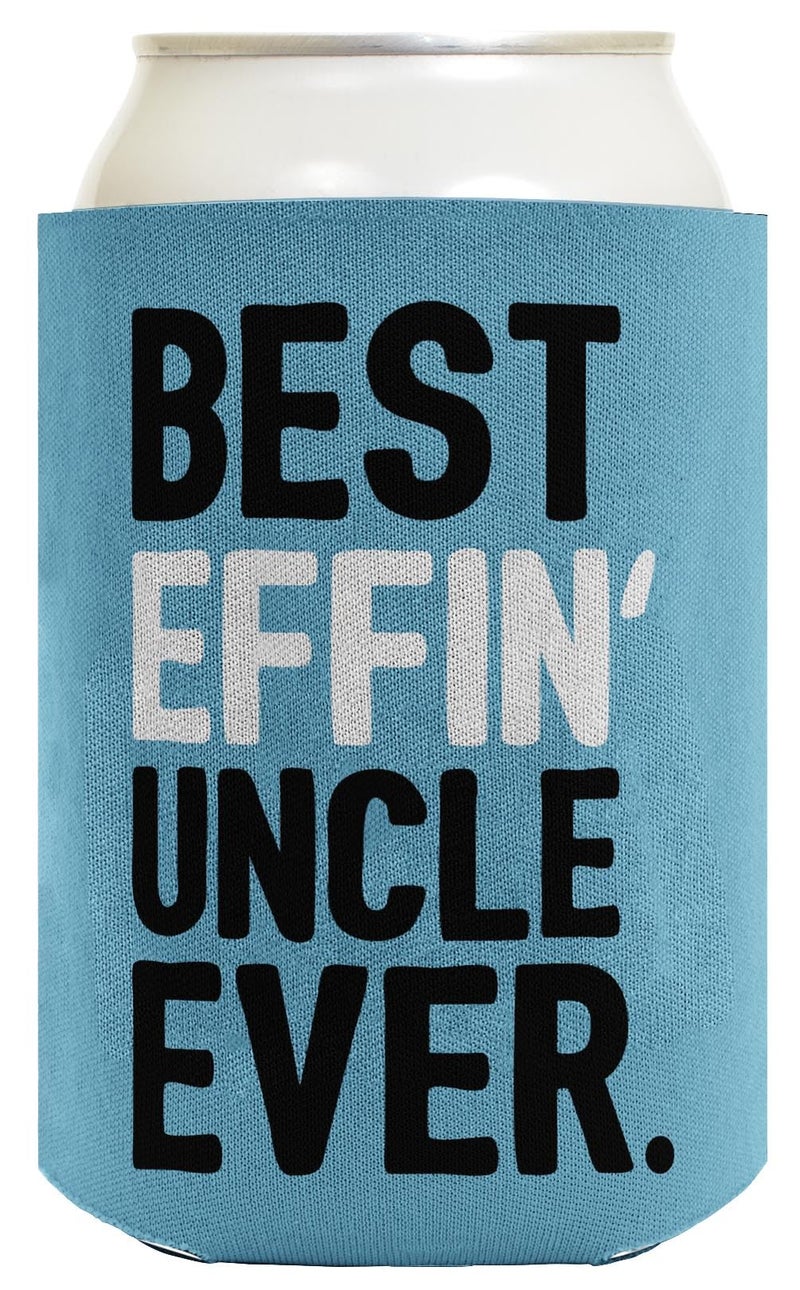 ThisWear Aunt Uncle Gifts Best Effin' Aunt and Uncle Ever Funny Aunt Uncle Announcement Aunt Uncle Gift Set 2 Pack Can Coolie Drink Coolers Coolies Blue & Pink - Image 2