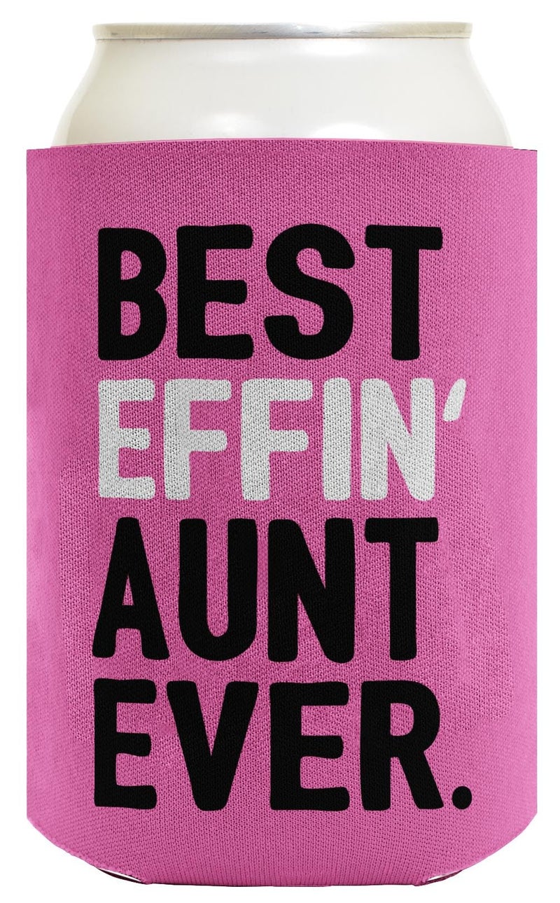 ThisWear Aunt Uncle Gifts Best Effin' Aunt and Uncle Ever Funny Aunt Uncle Announcement Aunt Uncle Gift Set 2 Pack Can Coolie Drink Coolers Coolies Blue & Pink - Image 3