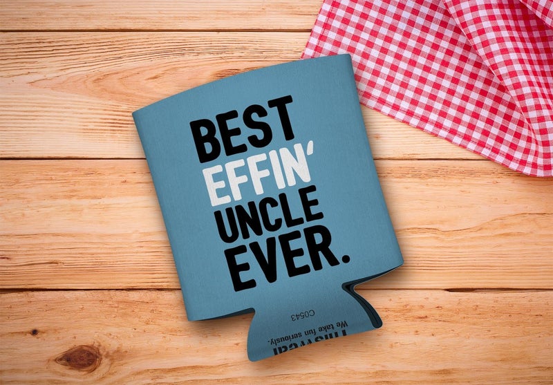 ThisWear Aunt Uncle Gifts Best Effin' Aunt and Uncle Ever Funny Aunt Uncle Announcement Aunt Uncle Gift Set 2 Pack Can Coolie Drink Coolers Coolies Blue & Pink - Image 4