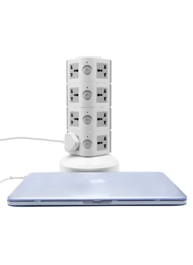 Generic 4-Layer Multi Pin Vertical Power Extension Socket Grey/White  - Image 3