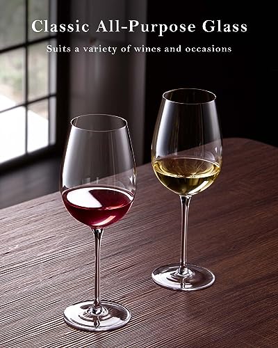 JBHO Crystal Wine Glasses - Hand Blown Red or White Wine Glasses -18 Ounce - Set of 2 - Lead-Free Premium Crystal - Long Stem Wine Glasses - Clear - Image 2
