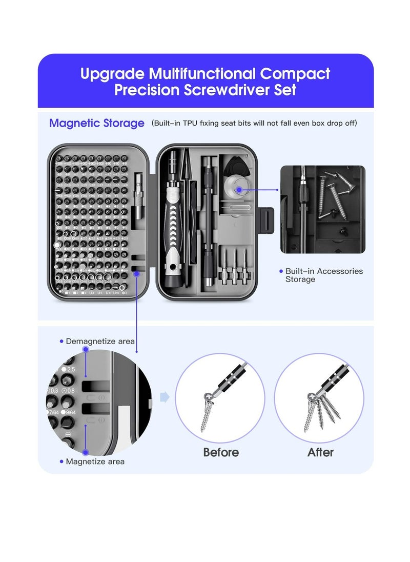 Arabest - Precision Screwdriver Set 130 in 1 Tool Kit with 120 Bits Magnetic Screwdriver Set 10 bit Tool Set Handy Repair Tool for Computer Phone Watch Camera Laptop - Image 1