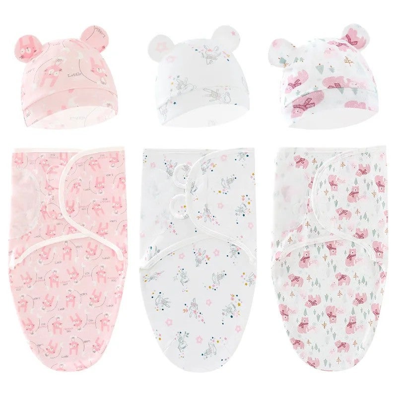 Bluejw 3pcs Baby Swaddle Sleep Sack Set - 100% Cotton Sleeping Bag Envelope Diaper Cocoon - Newborn Swaddlers Wrap - Image 3