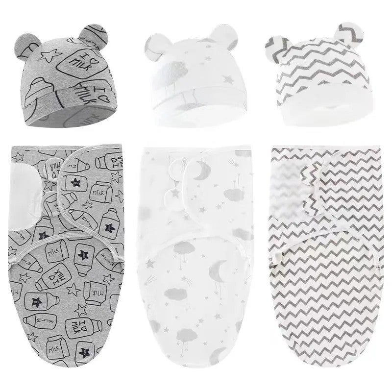 Bluejw 3pcs Baby Swaddle Sleep Sack Set - 100% Cotton Sleeping Bag Envelope Diaper Cocoon - Newborn Swaddlers Wrap - Image 4