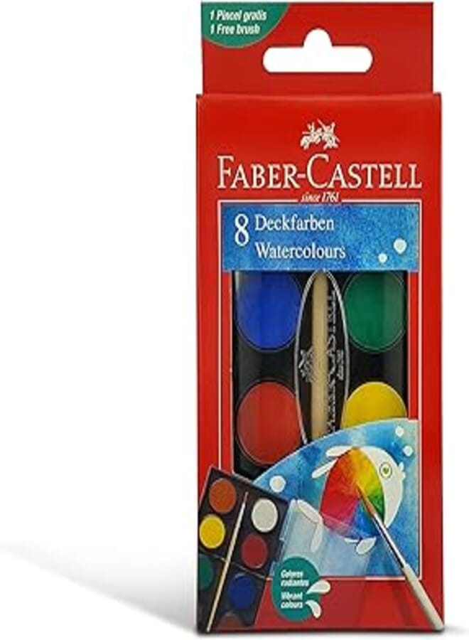 FABER-CASTELL FABER-CASTELL WATERCOLORS 8 COLOR 24MM