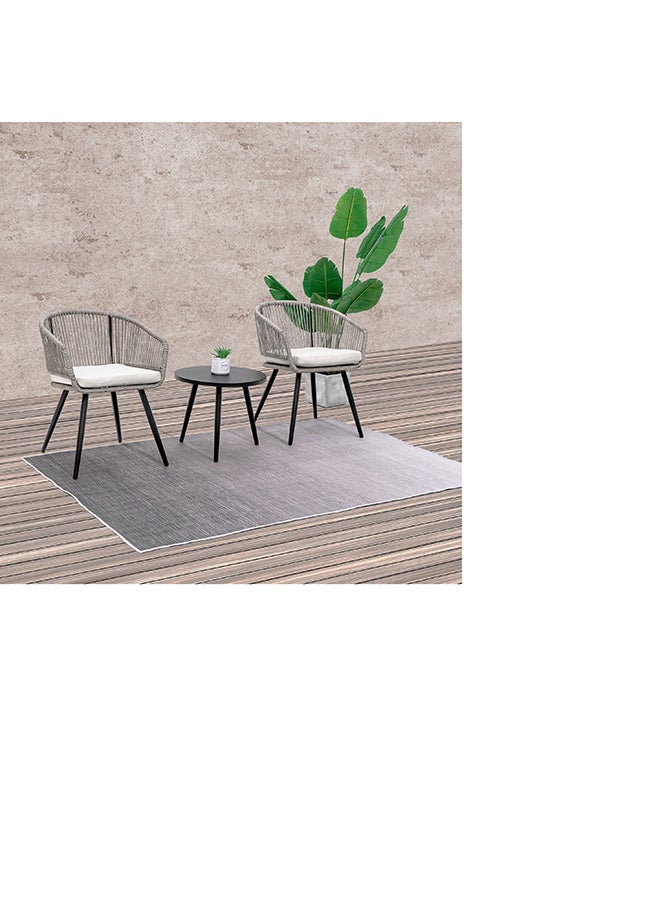 Home Box Fresca Coal 3-Piece 2-Seater Outdoor Balcony Set with Cushions 59 x 74 x 55 cm  - Image 1