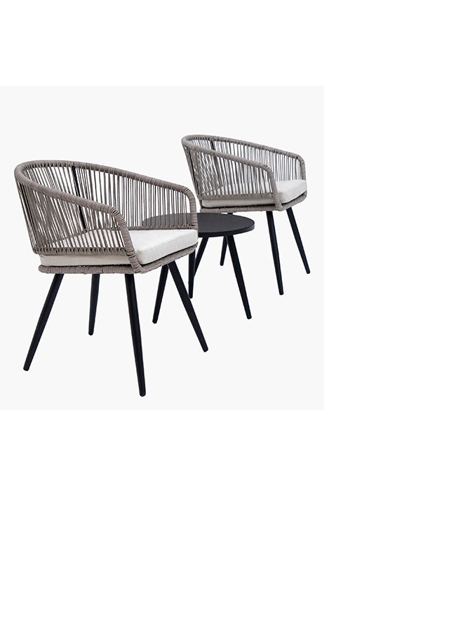 Home Box Fresca Coal 3-Piece 2-Seater Outdoor Balcony Set with Cushions 59 x 74 x 55 cm  - Image 3