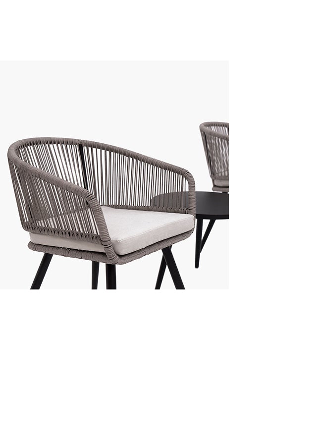 Home Box Fresca Coal 3-Piece 2-Seater Outdoor Balcony Set with Cushions 59 x 74 x 55 cm  - Image 4