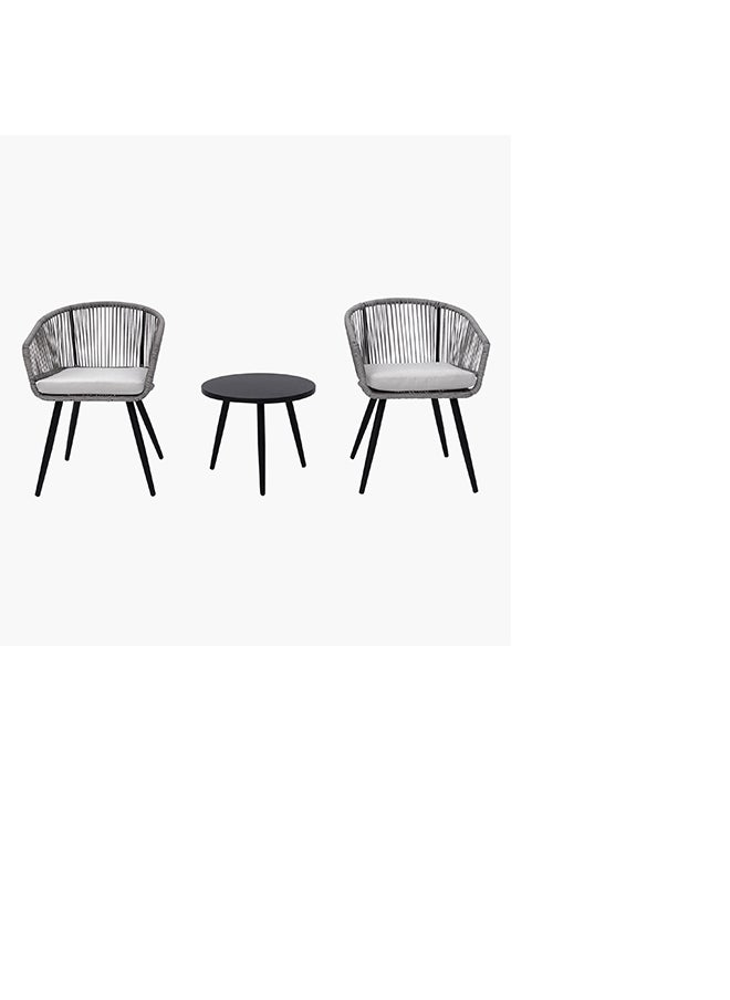 Home Box Fresca Coal 3-Piece 2-Seater Outdoor Balcony Set with Cushions 59 x 74 x 55 cm  - Image 2
