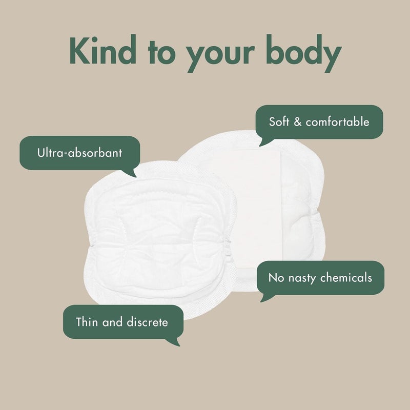 ECO by Naty Nursing Pads  Nipple Pads for Breastfeeding Mothers Pregnancy and Postpartum Made from PlantBased Materials 30 Pads - Image 2