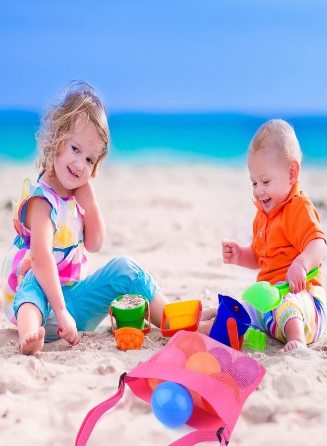 توباركا مجموعة توباركا من 16 حقيبة شاطئ شبكية ملونة - حقائب على شكل أصداف بحرية مع أحزمة حمل قابلة للتعديل للأطفال - Image 4