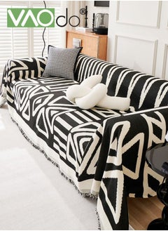 VAOdo Geometric Jacquard Sofa Cover for 3 Cushion Couch Soft Texture Washable Decorative Sofa Cloth Sofa Furniture Protective Cover with Tassel Sofa Slipcovers 180*300 CM  - Image 1