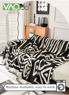 VAOdo Geometric Jacquard Sofa Cover for 3 Cushion Couch Soft Texture Washable Decorative Sofa Cloth Sofa Furniture Protective Cover with Tassel Sofa Slipcovers 180*300 CM  - Image 2