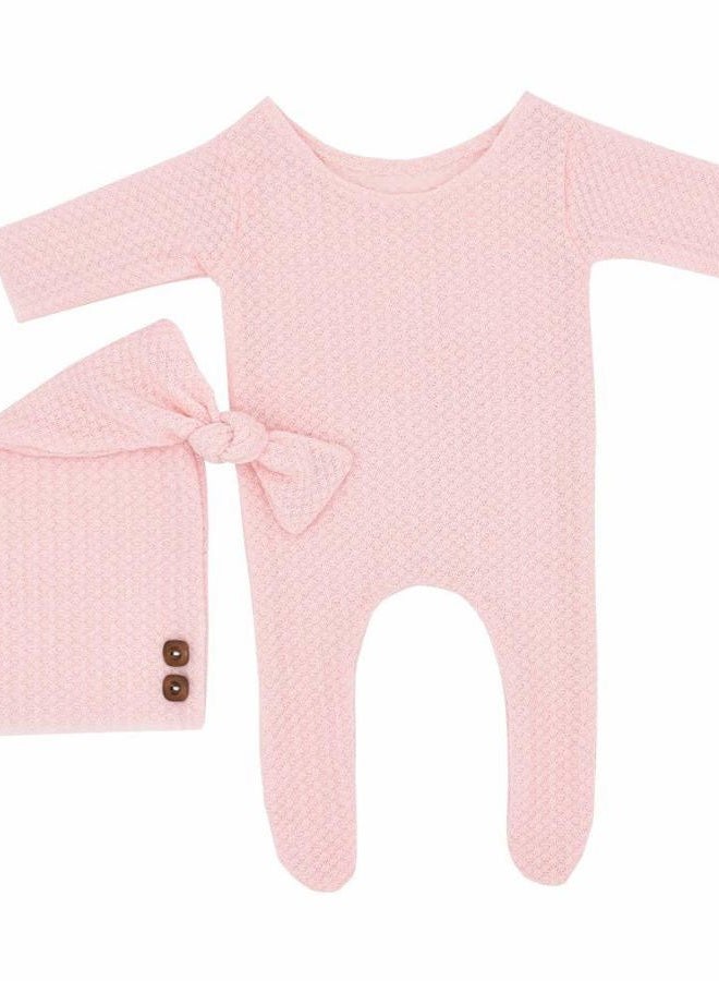 Winmany Baby Crochet Knit Photo Photography Prop Outfits, Newborn Photo Prop Romper Hats Costume Accessories for 0-2 Month Pink - Image 3