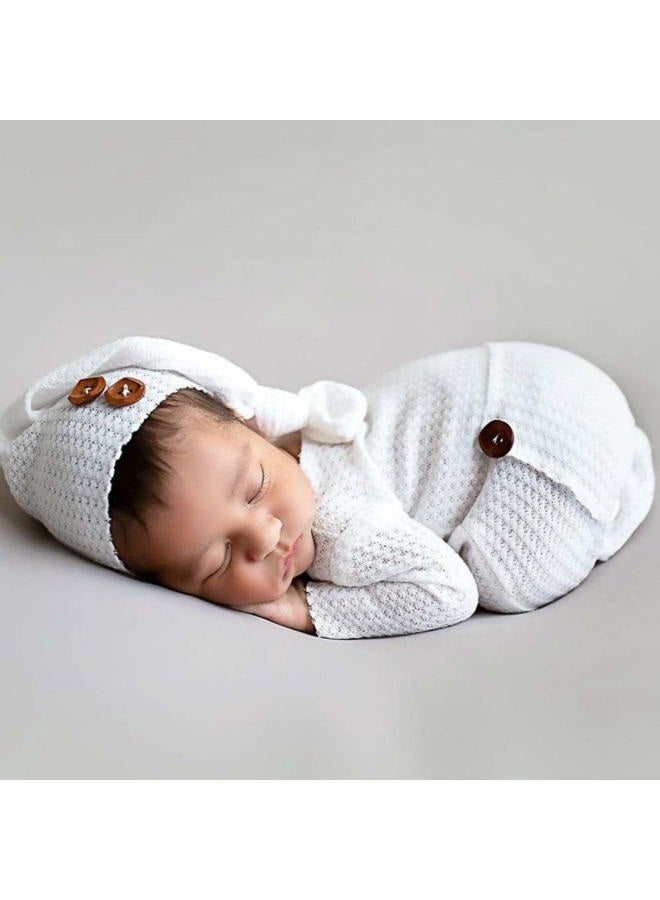 Winmany Baby Crochet Knit Photo Photography Prop Outfits, Newborn Photo Prop Romper Hats Costume Accessories for 0-2 Month Pink - Image 5