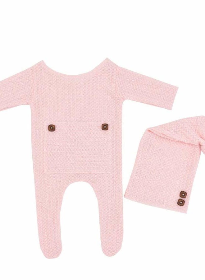 Winmany Baby Crochet Knit Photo Photography Prop Outfits, Newborn Photo Prop Romper Hats Costume Accessories for 0-2 Month Pink - Image 4