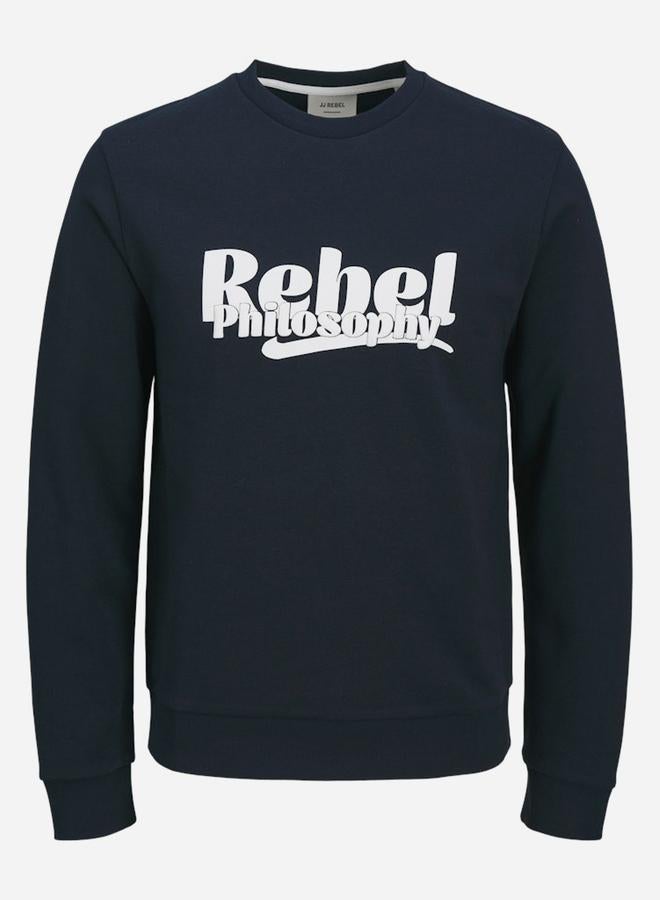 Rebel JREBRAKIM Slogan Print Round Neck Sweatshirt - Image 1