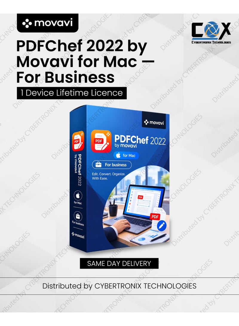 Movavi PDFChef 2022 for Mac For Business | 1 Device for Lifetime | Digital License | Same Day Delivery