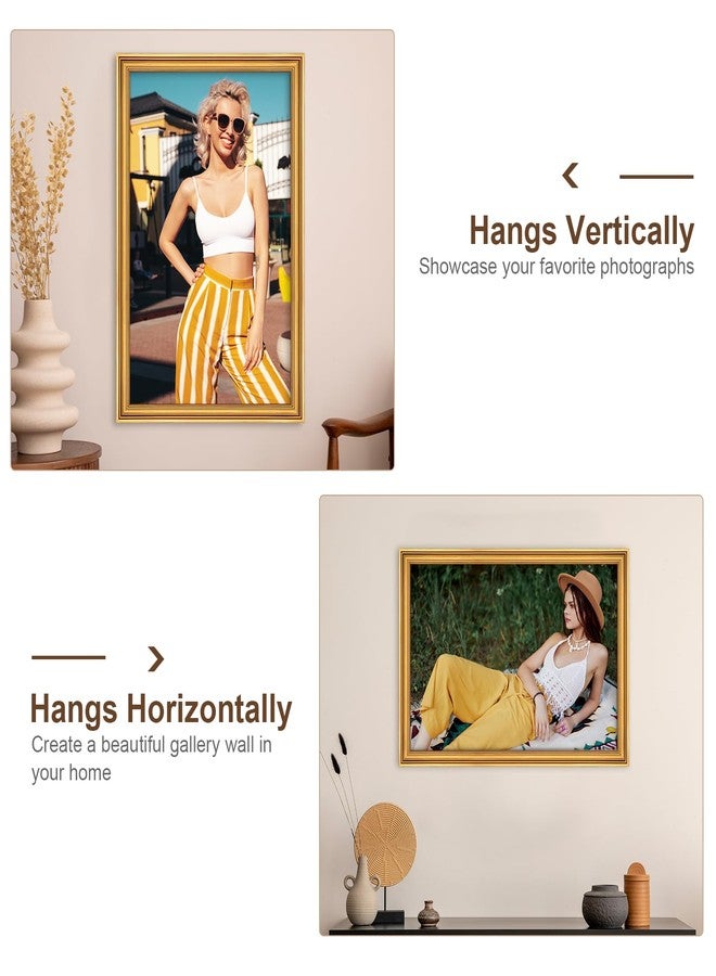 GULETHUN 16x24 Frame, Transitional Modern Design Picture Frames, 16 by 24 Rustic Poster Frame for Home Decor, Gold Vintage Photo Frames, Horizontal or Vertical Display, Choose Size & Color - Image 2