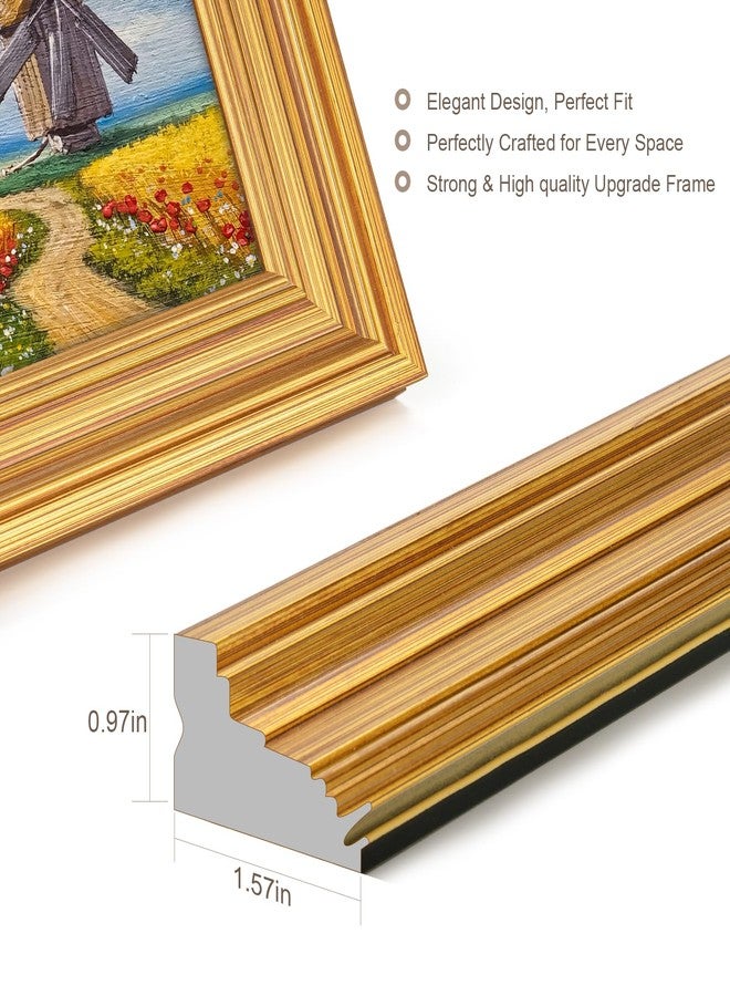 GULETHUN 16x24 Frame, Transitional Modern Design Picture Frames, 16 by 24 Rustic Poster Frame for Home Decor, Gold Vintage Photo Frames, Horizontal or Vertical Display, Choose Size & Color - Image 4
