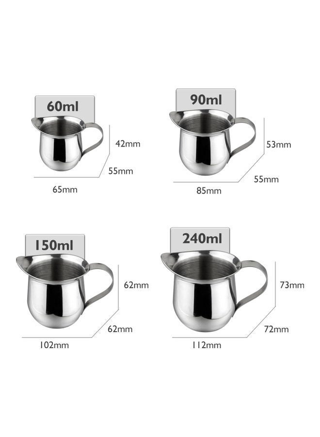 NIBEMINENT Milk Frothing Pitcher 150ml Silver 11.00 x 7.00 7.00cm  - Image 5