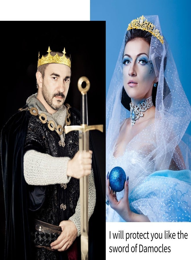 VELSCRUN 2 Pcs Crown for Men Women, Crowns for Men Metal, Gold King Queen Crown Tiaras for Women, Prince Crown Princess Tiaras for Girls, Birthday Prom Wedding Halloween Party Hair Accessories - Image 4