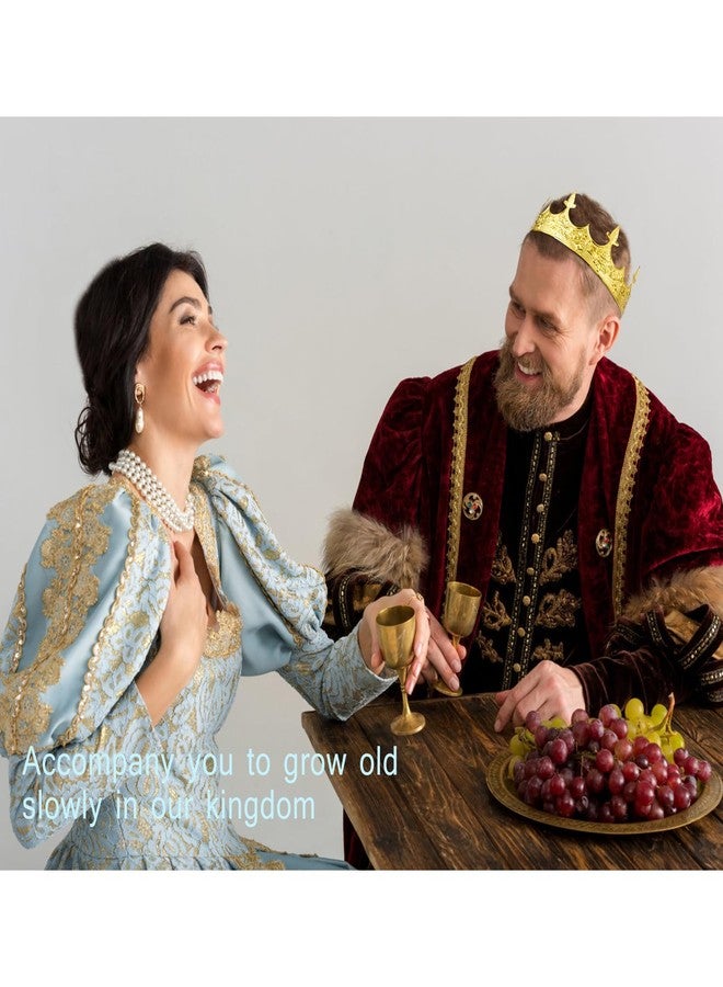 VELSCRUN 2 Pcs Crown for Men Women, Crowns for Men Metal, Gold King Queen Crown Tiaras for Women, Prince Crown Princess Tiaras for Girls, Birthday Prom Wedding Halloween Party Hair Accessories - Image 5