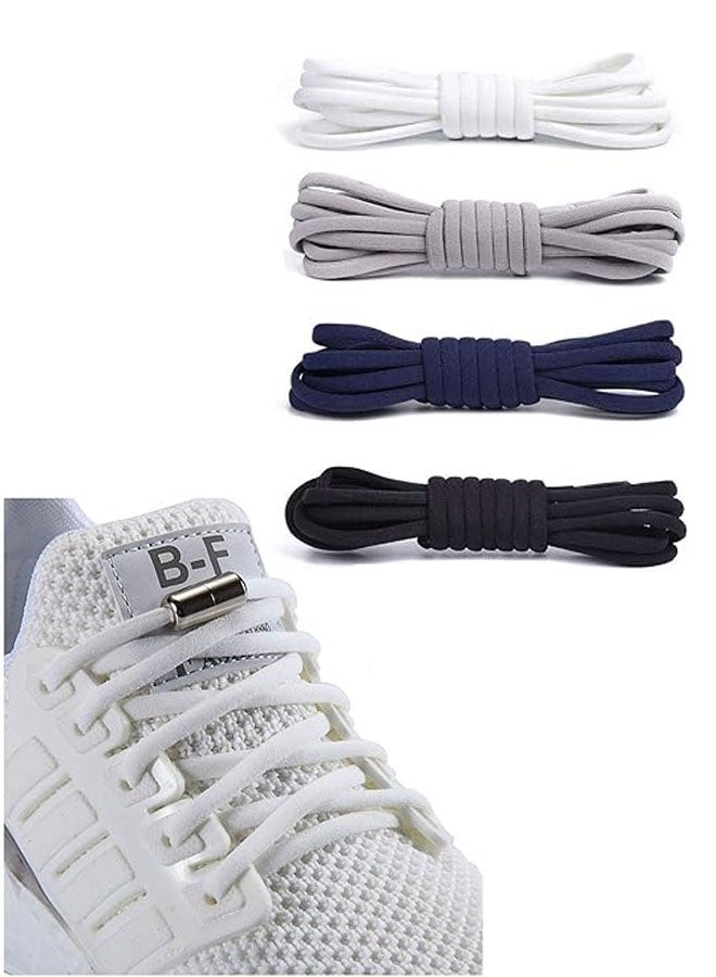 4 Pairs No Tie Shoelaces for Adults and Kids - Elastic Shoelaces for Sneakers, 120cm - Image 1
