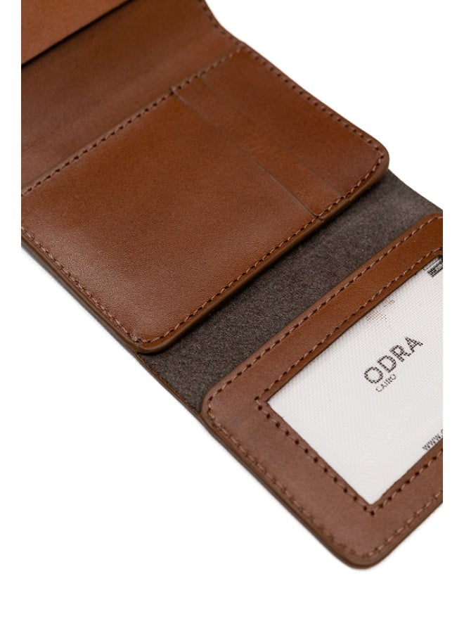 Odra Leather Trifold Genuine Leather wallet Buck Brown - NO42 - Image 4
