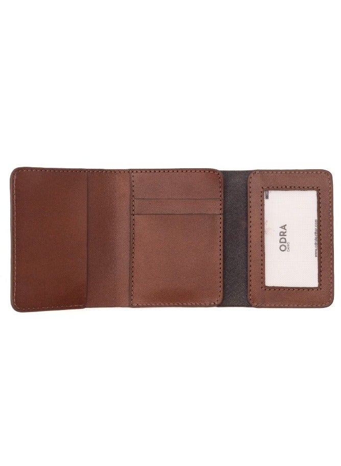 Odra Leather Trifold Genuine Leather wallet Buck Brown - NO42 - Image 1