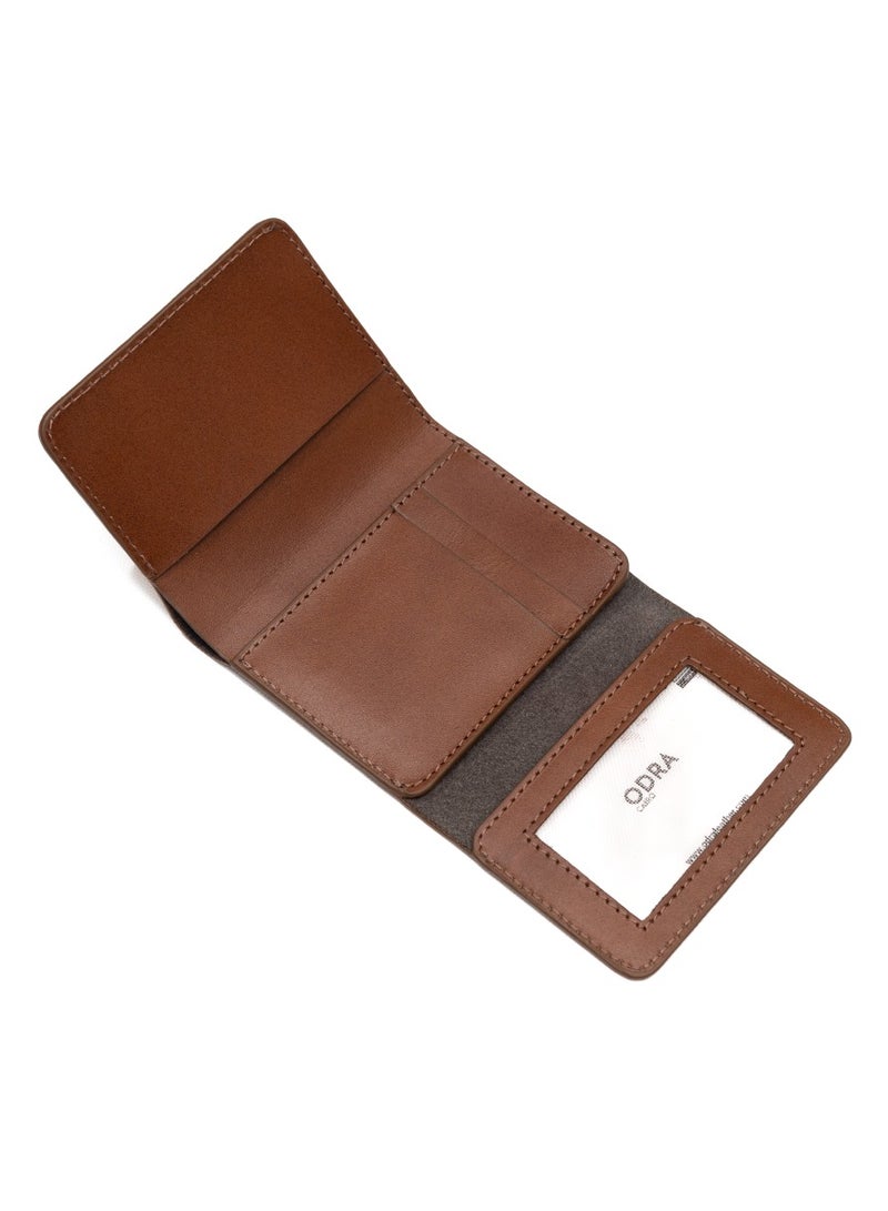 Odra Leather Trifold Genuine Leather wallet Buck Brown - NO42 - Image 3